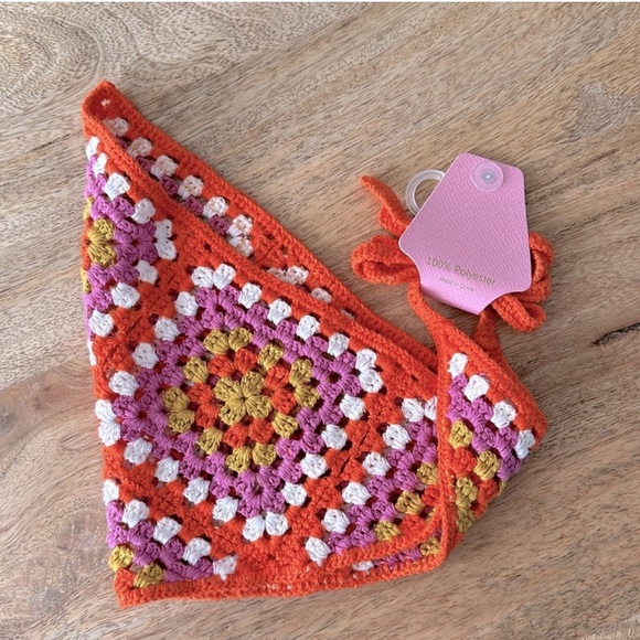 NWOT Tangerine Crochet Headscarf - Picture 3 of 3